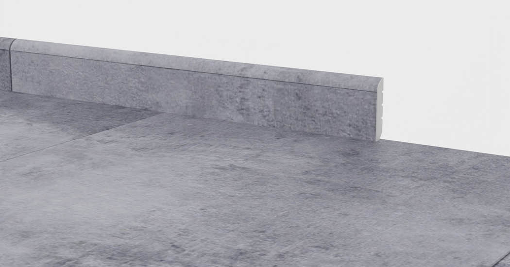 Soklova lista BUKOMA PROFI-60 s podlahou BUKOMA Beton Kamen Sedy